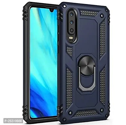 SUNNY FASHION Dual Layer Tough Rugged Ring Holder Stand Armor Shockproof Drop Protection Case Cover?for Samsung Galaxy A70 - Blue