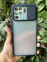 SUNNY FASHION Back Cover for Oppo F19 Pro Camera Lens Slide Protection Stylish Matte Back Case Cover for Oppo F19 pro (Black)-thumb3