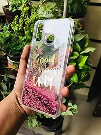 Sunny Fashion Good Vibes Only Designer Quicksand Moving Liquid Floating Waterfall Girls Soft TPU Mobile Back Cover for Vivo Y19 / U20 (Running Glitter Sparkle Pink)-thumb4