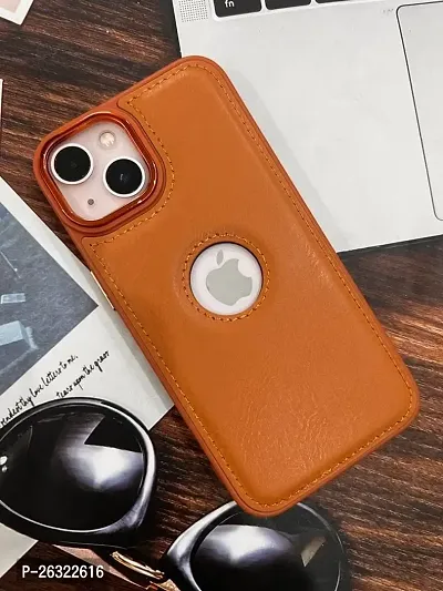 SUNNY FASHION Back Cover Compatible for iPhone 14 Pro Premium Leather Stiched Mobile Cover Back Case Cover Compatible for iPhone 14 Pro (Lite Brown)-thumb4