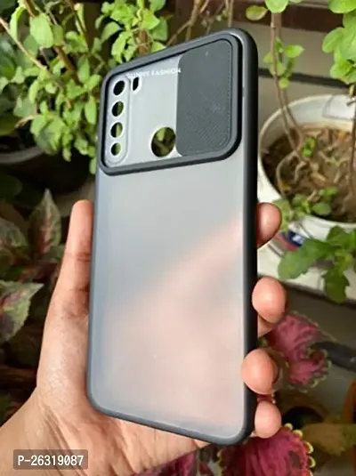 Sunny Fashion Camera Lens Slide Protection Shutter Flexible Removable Case Stylish Matte Back Case Cover for Xiaomi Redmi 9 / 9C (Black)-thumb3