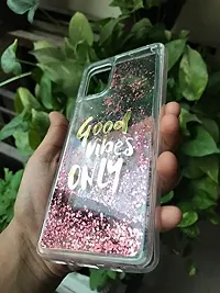 SUNNY FASHION Good Vibes Only Designer Quicksand Moving Liquid Floating Waterfall Girls Soft TPU Mobile Back Case Cover for Oppo A52 (Running Glitter Sparkle Pink)-thumb3