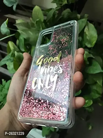 SUNNY FASHION Good Vibes Only Designer Quicksand Moving Liquid Floating Waterfall Girls Soft TPU Mobile Back Case Cover for Oppo A52 (Running Glitter Sparkle Pink)-thumb4