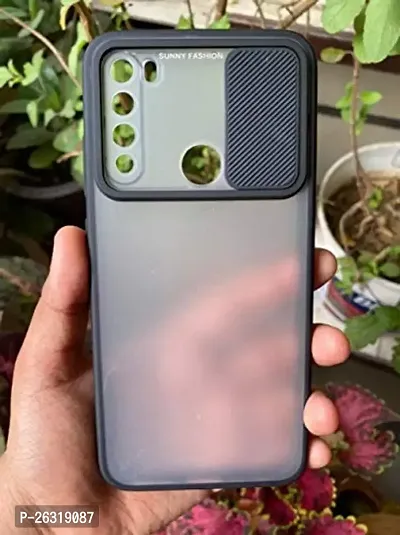 Sunny Fashion Camera Lens Slide Protection Shutter Flexible Removable Case Stylish Matte Back Case Cover for Xiaomi Redmi 9 / 9C (Black)