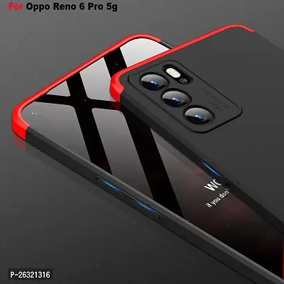 SUNNY FASHION Double Dip 3-in-1 Full 360 Protection Back Case Cover for Oppo Reno 6 Pro (5G)-thumb2