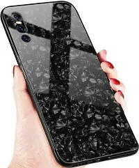 SUNNY FASHION Back Case Cover for Vivo V15 Pro Marble Finish Glass for Vivo V15 Pro - Black-thumb3