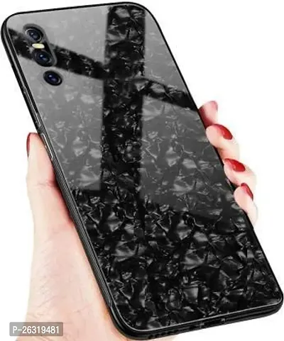 SUNNY FASHION Back Case Cover for Vivo V15 Pro Marble Finish Glass for Vivo V15 Pro - Black-thumb4