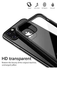 SUNNY FASHION Transparent Hybrid Hard PC Back TPU Bumper Impact Resistant Case Cover for iPhone 12 / iPhone 12 Pro (Black, Transparent)-thumb1