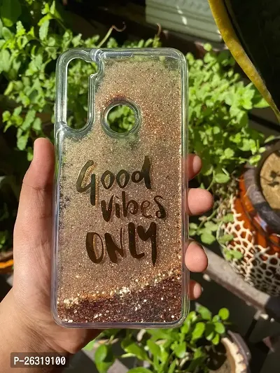 SUNNY FASHION Good Vibes Only Designer Quicksand Moving Liquid Floating Waterfall Girls Soft TPU Mobile Back Case Cover for Xiaomi Redmi Note 8 (Running Glitter Sparkle Gold)-thumb5