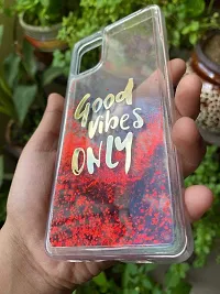 SUNNY FASHION Good Vibes Only Designer Quicksand Moving Liquid Floating Waterfall Girls Soft TPU Mobile Back Case Cover for Samsung Galaxy A71 (Running Glitter Sparkle Red)-thumb3