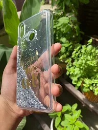 SUNNY FASHION Girls Soft TPU Good Vibes Only Designer Moving Liquid Floating Waterfall Running Glitter Sparkle Back Cover for Xiaomi Redmi Note 7 / Note 7 Pro - Silver-thumb1