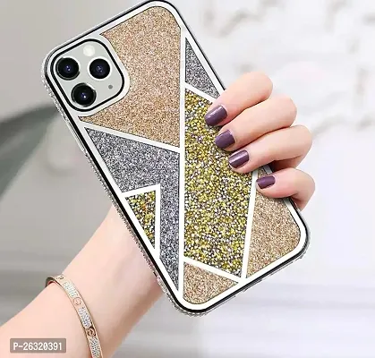 SUNNY FASHION Premium Glitter Shockproof Back Case Cover Compatible with iPhone 12 Pro Max (Gold)