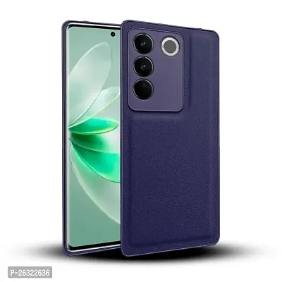 SUNNY FASHION Back Case Cover for Vivo V27 / Vivo V27 Pro 5G | Leather Shockproof Camera Protection | Anti-Slip Grip Back Cover for Vivo V27 / Vivo V27 Pro 5G (Blue)