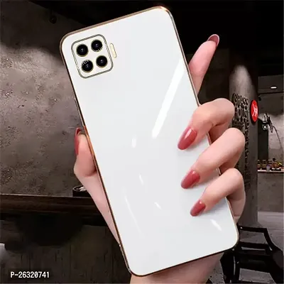 Sunny Fashion Back Cover for Oppo F17 Pro Liquid TPU Silicone Shockproof Flexible with Camera Protection Soft Back Cover Case for Oppo F17 Pro (White)