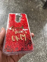 SUNNY FASHION Back Cover for Oppo A5 2020 / A9 2020 Good Vibes Only Designer Moving Liquid Floating Waterfall Girls Soft TPU Running Glitter Sparkle Back Case Cover for Oppo A5 2020 / A9 2020 (Red)-thumb2