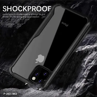 SUNNY FASHION Transparent Hybrid Hard PC Back TPU Bumper Impact Resistant Case Cover for iPhone 12 / iPhone 12 Pro (Black, Transparent)-thumb5