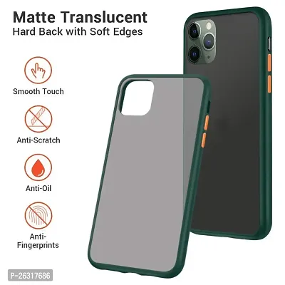 SUNNY FASHION Hard Matte Finish Smoke Case with Soft Side Frame Fit Protective Back Case Cover for iPhone 12 Pro Max [Translucent Ant-Slip Matte] Smoke Dark Green-thumb2