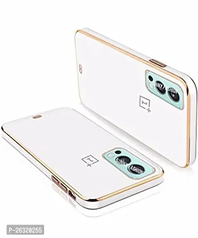 SUNNY FASHION Premium Chrome Case Camera Protection Compatible with OnePlus Nord 2 | Transparent Silicone TPU Mobile Back Cover for 1+Nord 2 (White)-thumb0