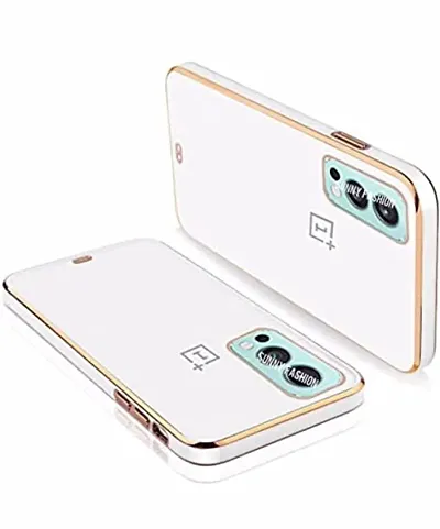 SUNNY FASHION Premium Chrome Case Camera Protection Compatible with OnePlus Nord 2 | Transparent Silicone TPU Mobile Back Cover for 1+Nord 2(Black)
