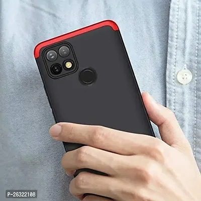 SUNNY FASHION Double Dip Full 360 Degree Protection Matte Hard Back Case Cover for Redmi 9 / Redmi 9C / 9 Activ/Poco C31 (Red)-thumb2