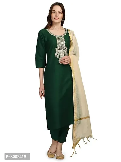 Polyester Indo Era Navy Blue Yoke Design A-Line Kurta Trousers With Dupatta  Set at Rs 797/piece in Surat