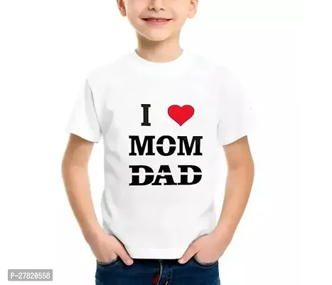 Stylish White Polyester Printed Tees For Boys