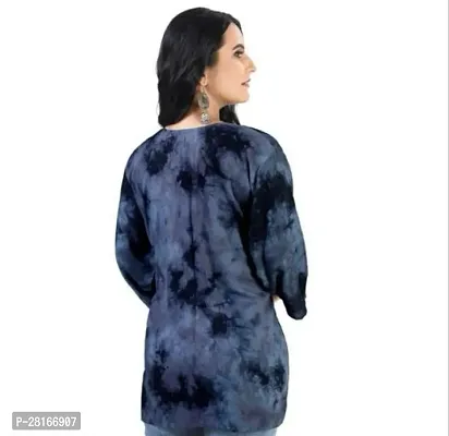 Stylish Navy Blue Rayon Chikankari Kurta For Women-thumb3