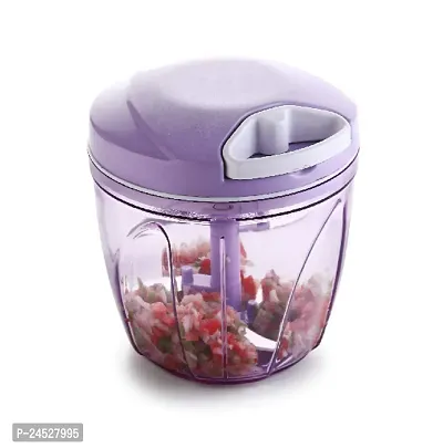 Plastic Handy Dori Chopper with 5 Blades and Whisker Blade Vegetable Fruit Nut Onion Chopper,Home and Kitchen, Food Processor Hand Mixer Grinder, Salad Maker-(Purple)-thumb0