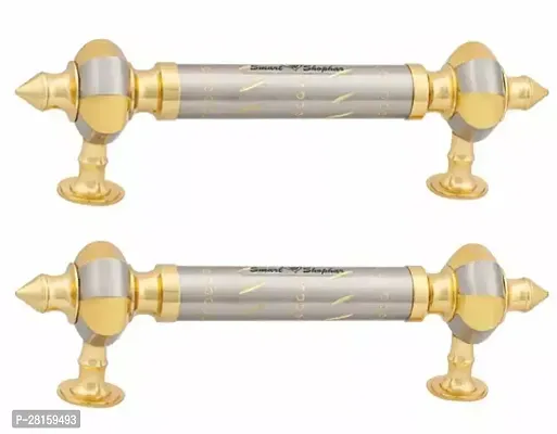 Smart Shophar Brass Wang Pipe Handle 8 Inches Gold, Pack of 2#1378-thumb0