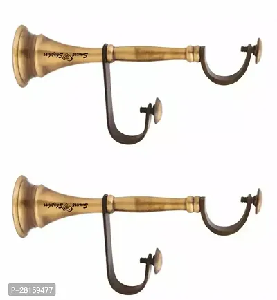 Smart Shophar Brass Round Double Pole Center Support Curtain Bracket 6.7 Inches Antique Pack of 2#1332