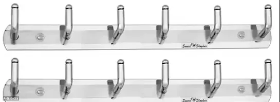 Smart Shophar Stainless Steel Lara Single Center Support Curtain Bracket 4 Inches Silver, Pack of 10#1665