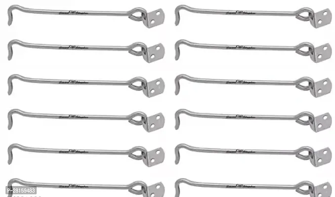 Smart Shophar Stainless Steel Round Gate Hook 4 Inches Silver Pack of 12#1766