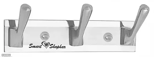 Smart Shophar Stainless Steel and Aluminium Alloys Capsule Wall Hook 3 Legs Silver, Pack of 1#4095