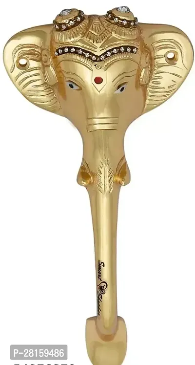 Smart Shophar Brass Ganesha Ekadanta Pull Handle 6 Inches Gold Pack of 1#2009