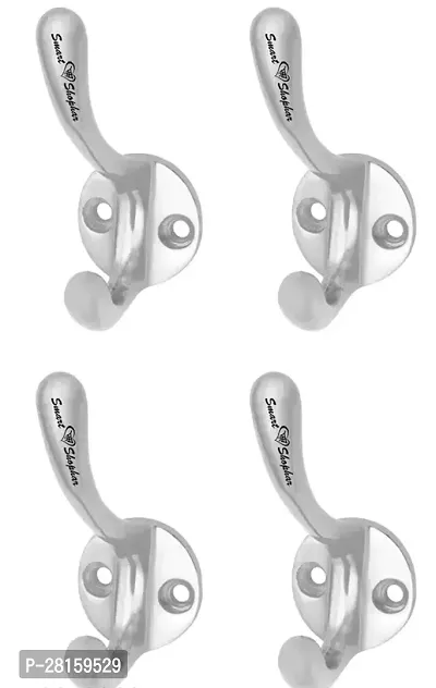 Smart Shophar Aluminium Alloys Pluk Coat Wall Hook 3 Inches Silver, Pack of 4#4443