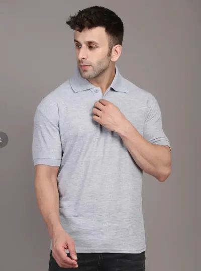 Reliable Blend Solid Polos For Men