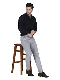 Stylish Grey Lycra Solid Trouser For Men-thumb4