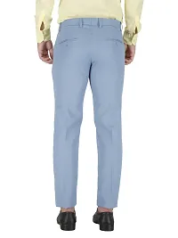 Stylish Blue Cotton Blend Solid Trouser For Men-thumb3