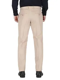 Stylish Beige Cotton Solid Trouser For Men-thumb3