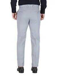 Stylish Grey Cotton Solid Trouser For Men-thumb3