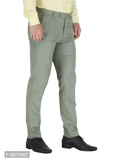 Stylish Green Lycra Solid Trouser For Men-thumb3