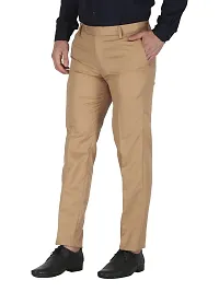 Stylish Beige Cotton Solid Trouser For Men-thumb1