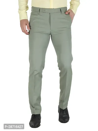 Stylish Green Lycra Solid Trouser For Men-thumb0