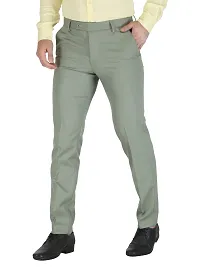 Stylish Green Lycra Solid Trouser For Men-thumb1