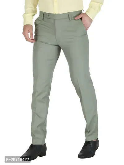 Stylish Green Lycra Solid Trouser For Men-thumb2