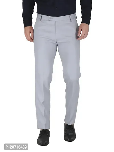 Stylish Grey Lycra Solid Trouser For Men-thumb0