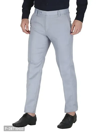 Stylish Grey Cotton Solid Trouser For Men-thumb2