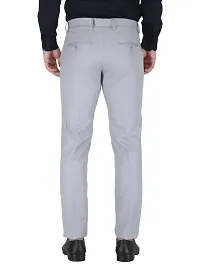 Stylish Grey Lycra Solid Trouser For Men-thumb3