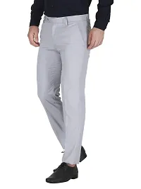 Stylish Grey Cotton Blend Solid Trouser For Men-thumb1