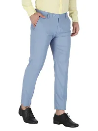 Stylish Blue Cotton Blend Solid Trouser For Men-thumb2